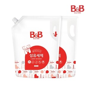 [800ml리필증정]비앤비 섬유세제1500ml리필X2개입+유연제(자스민)1500ml(캡리필)+소다파우더