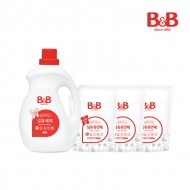 [공식몰단독] 비앤비 섬유세제 3000ml 대용량+섬유유연제(베르가못)1500ml(캡리필)X3개