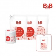 [800ml리필증정]비앤비 섬유세제1500ml리필X2개입+유연제(자스민)1500ml(캡리필)+소다파우더