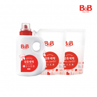 [리뉴얼]비앤비 섬유세제 1500ml(용기)+섬유세제 1500ml(리필)X2개