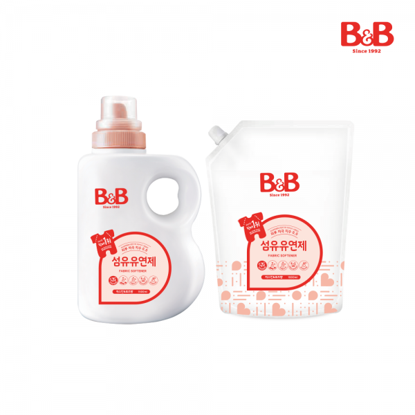 메디앙스 공식몰 아이맘,[리뉴얼]비앤비 섬유유연제(자스민&로즈향) 1500ml(용기)+섬유유연제 1500ml(리필)