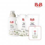 [800ml리필증정] 비앤비 비건섬유유연제1500ml(용기)+1500ml(리필)X2개