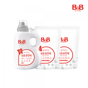 [클리어런스] 비앤비 섬유유연제(베르가못)1800ml(용기)+1500ml(리필)X2개