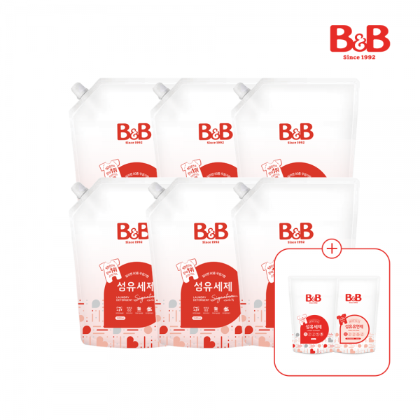 메디앙스 공식몰 아이맘,[800mlX2개리필증정] 비앤비 섬유세제 1500ml(리필)X6개
