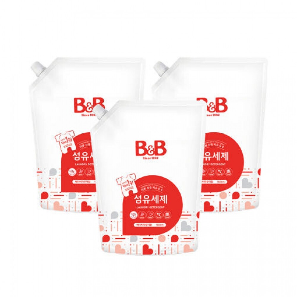 메디앙스 공식몰 아이맘,비앤비 유아 섬유 세탁 세제 베이비 파우더 리필 1500ml 3개