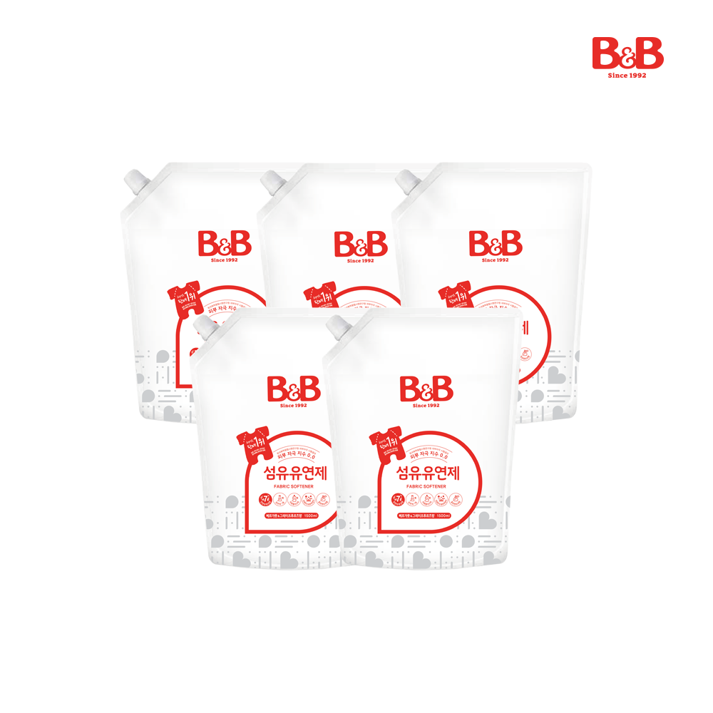 메디앙스 공식몰 아이맘,[클리어런스] 비앤비 섬유 유연제 (베르가못) 1500ml (캡리필)x5개